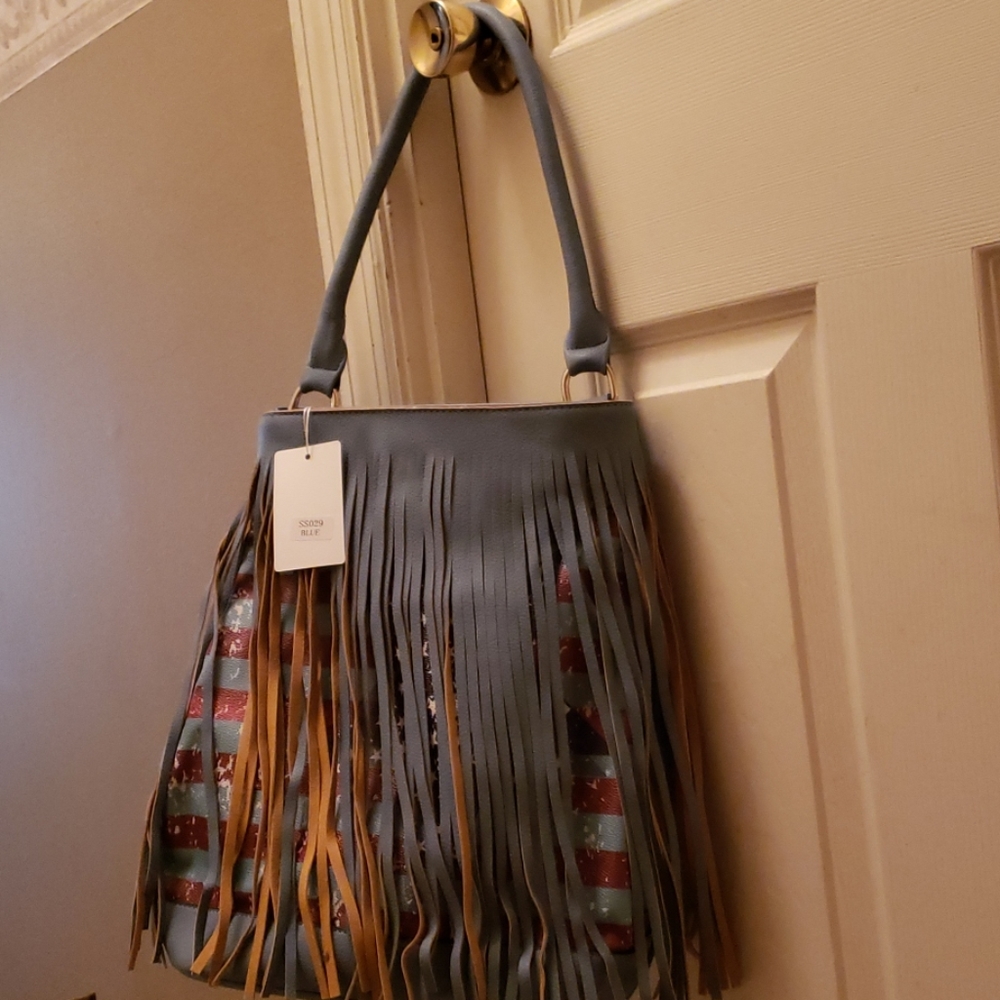 Boutique NWT Boho American Flag Purse